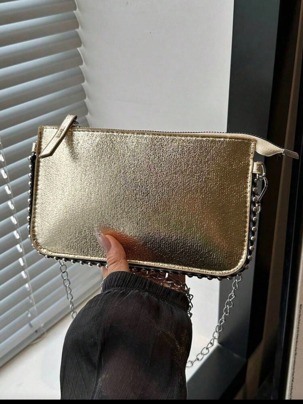 Metallic Gold Crossbody Clutch